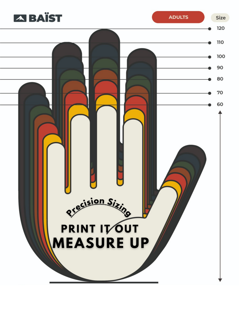 How to measure your hand Glove Sizing Chart BAÏST