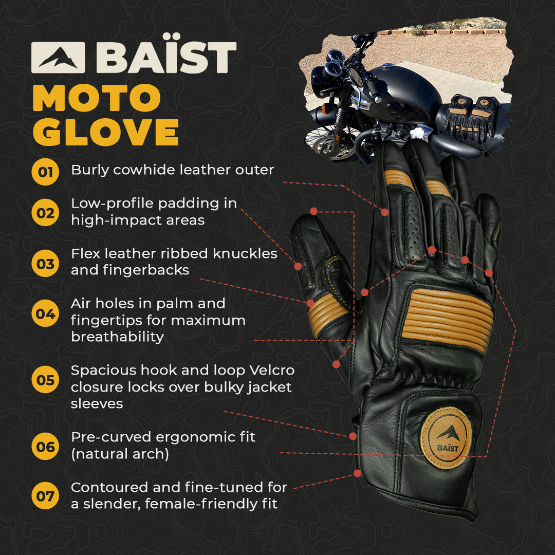 BAIST Leather Motorcycle Glove